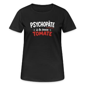 Psychopâte à la sauce tomate - T-shirt respirant Femme - noir - Devant - AI Model Female 172 light (172cm)