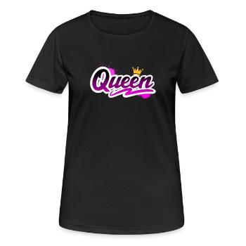 Queen - Frauen T-Shirt atmungsaktiv - Schwarz - Vorne - AI Model Female 172 light (172cm)