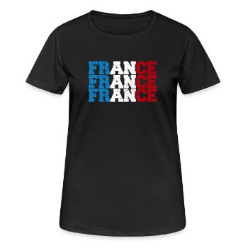 France France - T-shirt respirant Femme - noir - Devant - AI Model Female 172 light (172cm)