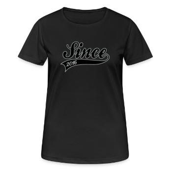 since 2016 - Frauen T-Shirt atmungsaktiv - Schwarz - Vorne - AI Model Female 172 light (172cm)