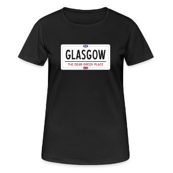 Glasgow Ortsnamensschild - Frauen T-Shirt atmungsaktiv - Schwarz - Vorne - AI Model Female 172 light (172cm)