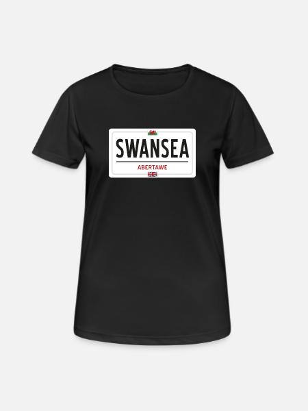 Swansea town sign - Women's Breathable T-Shirt - black
