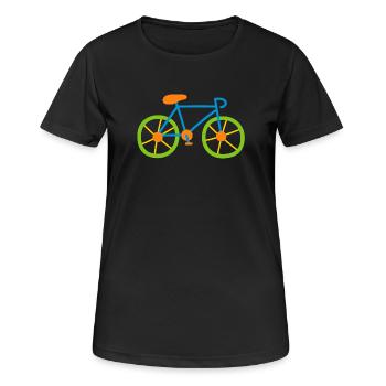 Bicycle Colorful Cycling Kids Road Bike Bike Tour Comic - Women's Breathable T-Shirt - black - Front - AI Model Female 172 light (172cm)