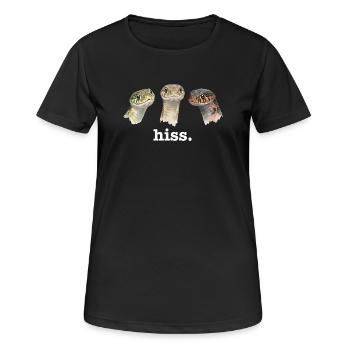 Schlangenzischen Lustiges Schlangenliebhaber Lusti - Frauen T-Shirt atmungsaktiv - Schwarz - Vorne - AI Model Female 172 light (172cm)