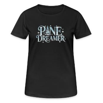  Pine Dreamer Winter Tanne Schneeflocken Wald - Frauen T-Shirt atmungsaktiv - Schwarz - Vorne - AI Model Female 172 light (172cm)