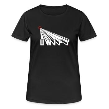 UNIFIER les Peuples et la Terre : Le Soleil Japonais se lève - T-shirt respirant Femme - noir - Devant - AI Model Female 172 light (172cm)