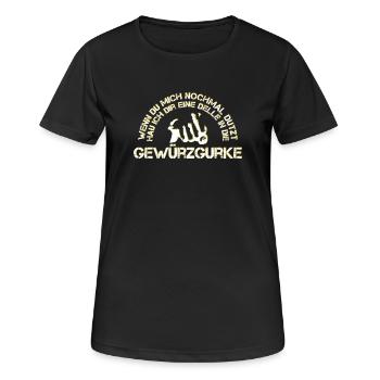 Gewürzgurke lustiger Spruch frech Film - Frauen T-Shirt atmungsaktiv - Schwarz - Vorne - AI Model Female 172 light (172cm)