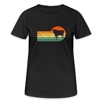 Vache Vaches - T-shirt respirant Femme - noir - Devant - AI Model Female 172 light (172cm)