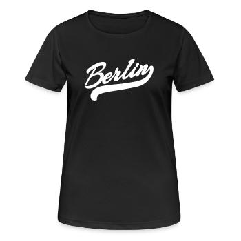 Berlin Retro - Frauen T-Shirt atmungsaktiv - Schwarz - Vorne - AI Model Female 172 light (172cm)
