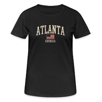 T-shirt rétro du drapeau Atlanta Georgia - T-shirt respirant Femme - noir - Devant - AI Model Female 172 light (172cm)