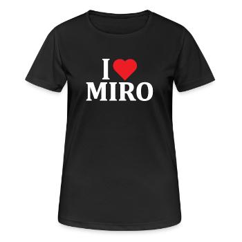 I love Miro T-Shirt T-Shirt Geschenkidee - Frauen T-Shirt atmungsaktiv - Schwarz - Vorne - AI Model Female 172 light (172cm)