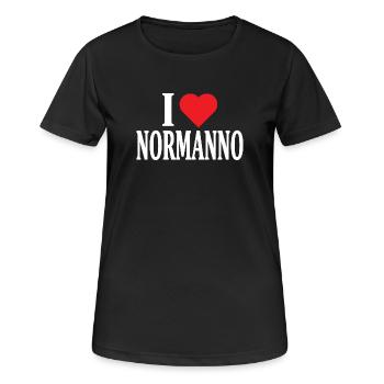 t-shirt j’aime Norman t-shirt idée cadeau - T-shirt respirant Femme - noir - Devant - AI Model Female 172 light (172cm)
