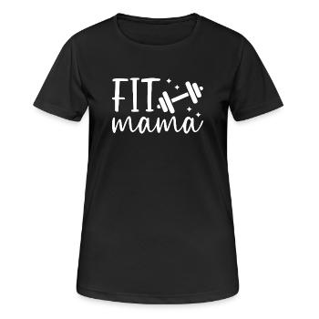 Fit Mama avec haltère - T-shirt respirant Femme - noir - Devant - AI Model Female 172 light (172cm)