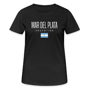 Mardelplata Argentine Argentin - T-shirt respirant Femme - noir - Devant - AI Model Female 172 light (172cm)