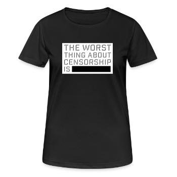 Le pire dans la censure, c’est l’ironie amusante - T-shirt respirant Femme - noir - Devant - AI Model Female 172 light (172cm)