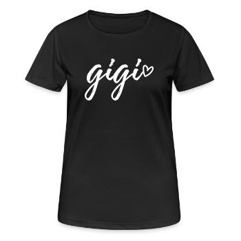 Gigi Love Heart Grand-mère Mignonne Famille - T-shirt respirant Femme - noir - Devant - AI Model Female 172 light (172cm)
