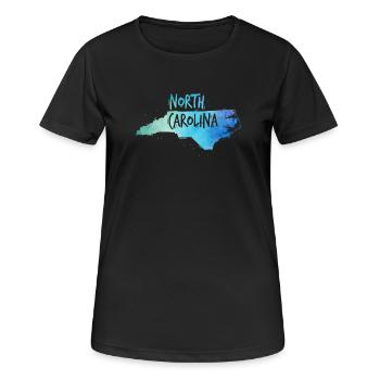 North Carolina - Frauen T-Shirt atmungsaktiv - Schwarz - Vorne - AI Model Female 172 light (172cm)