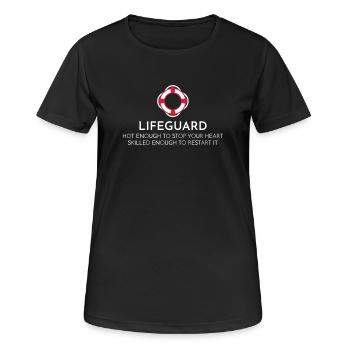 lifeguard - Frauen T-Shirt atmungsaktiv - Schwarz - Vorne - AI Model Female 172 light (172cm)