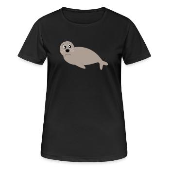phoques phoques phoques animaux - T-shirt respirant Femme - noir - Devant - AI Model Female 172 light (172cm)