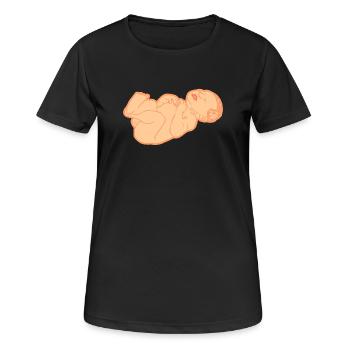 Newborn baby, fair skin tone - Women's Breathable T-Shirt - black - Front - AI Model Female 172 light (172cm)
