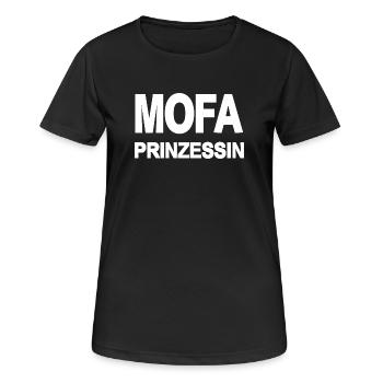 Mofa - Frauen T-Shirt atmungsaktiv - Schwarz - Vorne - AI Model Female 172 light (172cm)