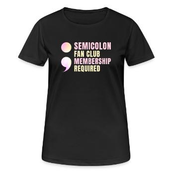 Point-virgule Fan Club de la prévention du suicide point virgule - T-shirt respirant Femme - noir - Devant - AI Model Female 172 light (172cm)