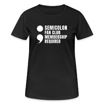 Fan Club de point-virgule Point-virgule - T-shirt respirant Femme - noir - Devant - AI Model Female 172 light (172cm)