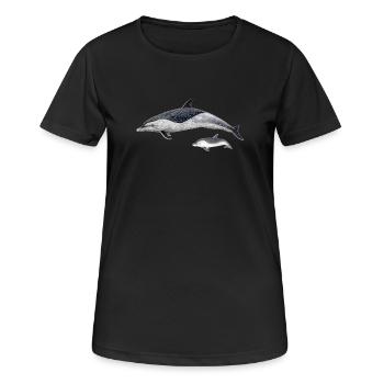 dauphin tacheté - T-shirt respirant Femme - noir - Devant - AI Model Female 172 light (172cm)