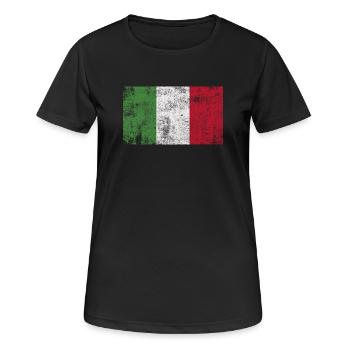 Flagge Italien Fahne Grunge Retro Vintage - Frauen T-Shirt atmungsaktiv - Schwarz - Vorne - AI Model Female 172 light (172cm)
