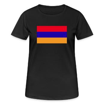 Armenien National Flagge - Frauen T-Shirt atmungsaktiv - Schwarz - Vorne - AI Model Female 172 light (172cm)