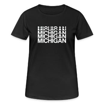 Michigan États-Unis - T-shirt respirant Femme - noir - Devant - AI Model Female 172 light (172cm)
