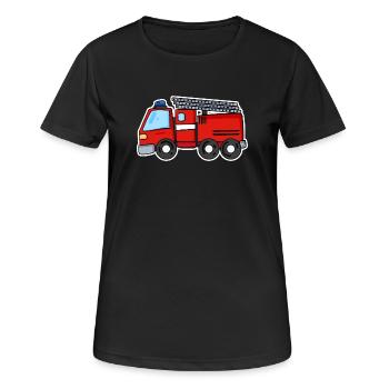 Camion de pompiers - T-shirt respirant Femme - noir - Devant - AI Model Female 172 light (172cm)