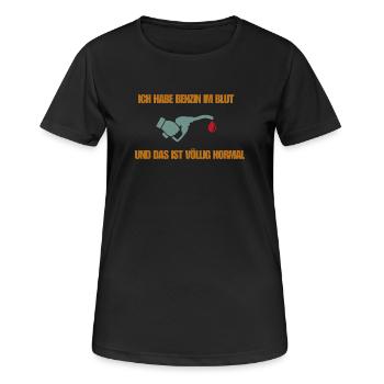 De l’essence dans le sang - T-shirt respirant Femme - noir - Devant - AI Model Female 172 light (172cm)