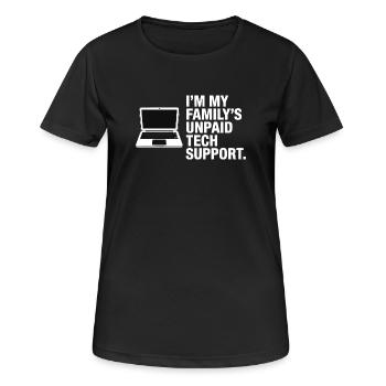 Unpaid Tech Support Family - Women's Breathable T-Shirt - black - Front - AI Model Female 172 light (172cm)