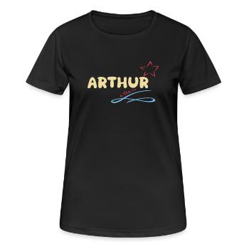 Arthur - Frauen T-Shirt atmungsaktiv - Schwarz - Vorne - AI Model Female 172 light (172cm)