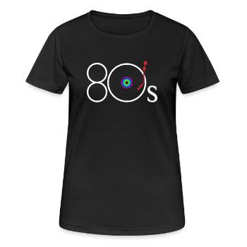 Retro Turntable Arm Rainbow Record Player Art - Frauen T-Shirt atmungsaktiv - Schwarz - Vorne - AI Model Female 172 light (172cm)