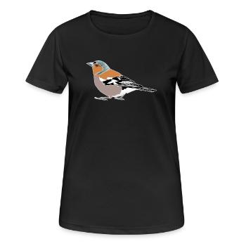 Illustration du pinson – Oiseaux indigènes - T-shirt respirant Femme - noir - Devant - AI Model Female 172 light (172cm)