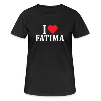 T-Shirt Ich liebe Fatima T-Shirt Geschenkidee - Frauen T-Shirt atmungsaktiv - Schwarz - Vorne - AI Model Female 172 light (172cm)