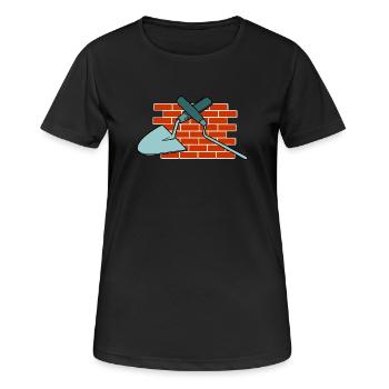 Mur A Joint Clou Et Truelle - T-shirt respirant Femme - noir - Devant - AI Model Female 172 light (172cm)