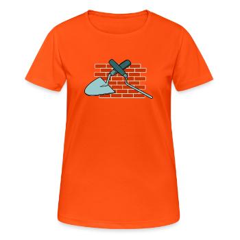 Wall A Joint Nail And Trowel - Women's Breathable T-Shirt - neon orange - Front - AI Model Female 172 dark (172cm)