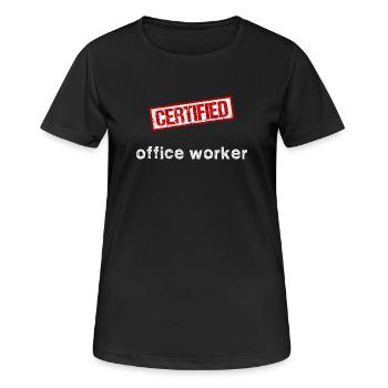 Employé de bureau - T-shirt respirant Femme - noir - Devant - AI Model Female 172 light (172cm)
