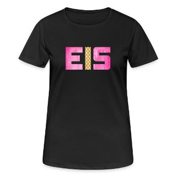 Eis Waffel Eisdiele Eiscreme Eiskrem Sommer pink - Frauen T-Shirt atmungsaktiv - Schwarz - Vorne - AI Model Female 172 light (172cm)
