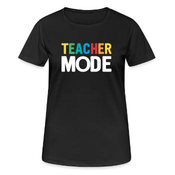 Lehrer-Design mit bunten Buchstaben - Frauen T-Shirt atmungsaktiv - Schwarz - Vorne - AI Model Female 172 light (172cm)