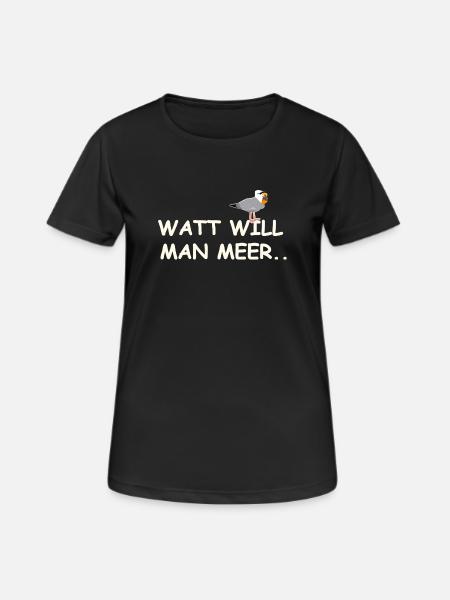Watt Wandern - Frauen T-Shirt atmungsaktiv - Schwarz