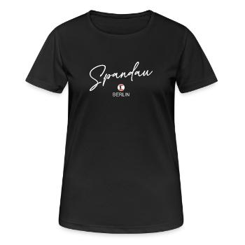 Spandau - Drapeau de Berlin - Ours de Berlin - T-shirt respirant Femme - noir - Devant - AI Model Female 172 light (172cm)