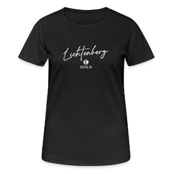 Lichtenberg - Drapeau de Berlin - Ours de Berlin - T-shirt respirant Femme - noir - Devant - AI Model Female 172 light (172cm)