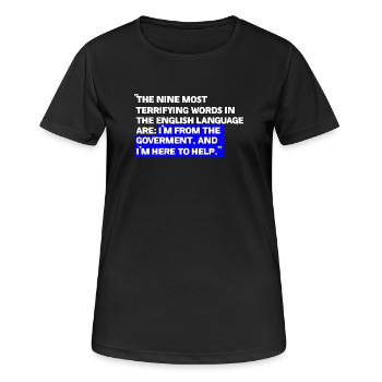 Paradoxical State Aid Quotes - Women's Breathable T-Shirt - black - Front - AI Model Female 172 light (172cm)