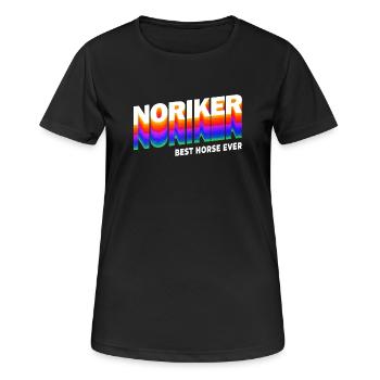 Noriker Pferde Design / Geschenkidee - Frauen T-Shirt atmungsaktiv - Schwarz - Vorne - AI Model Female 172 light (172cm)