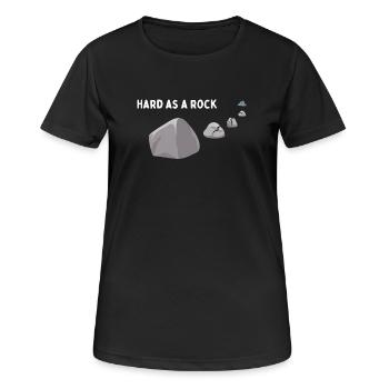 Hart wie ein Stein - Frauen T-Shirt atmungsaktiv - Schwarz - Vorne - AI Model Female 172 light (172cm)