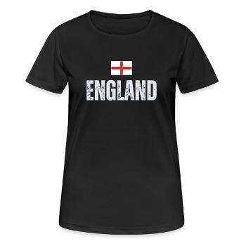 Drapeau de l’Angleterre, patriote anglais - T-shirt respirant Femme - noir - Devant - AI Model Female 172 light (172cm)
